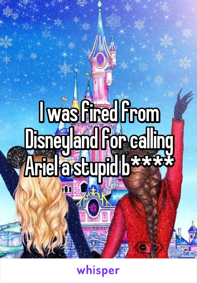 I was fired from Disneyland for calling Ariel a stupid b****