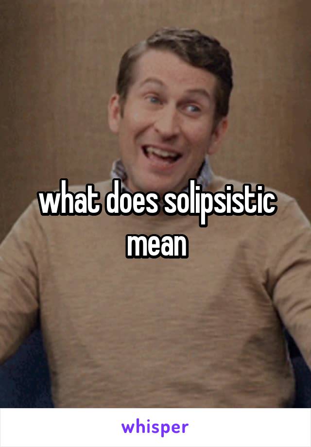 what does solipsistic mean