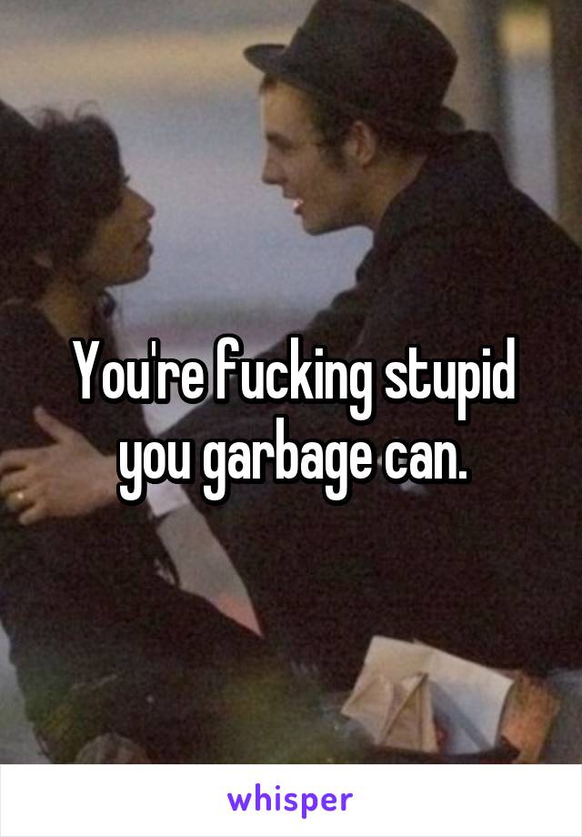 You're fucking stupid you garbage can.