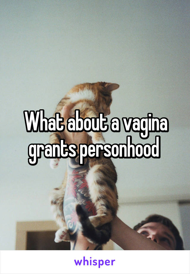 What about a vagina grants personhood 