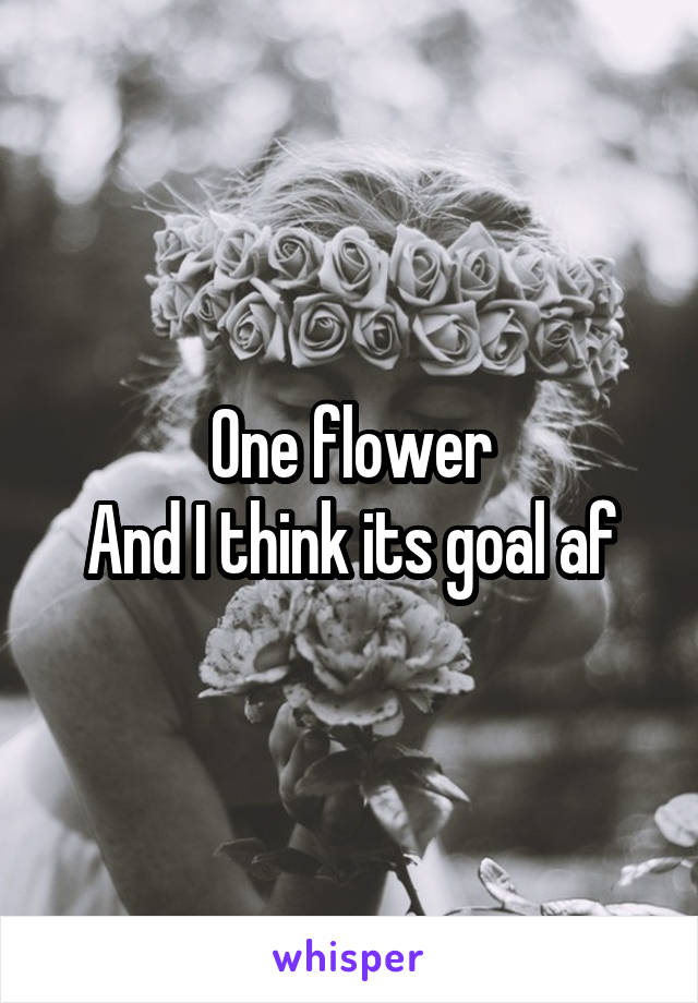 One flower
And I think its goal af