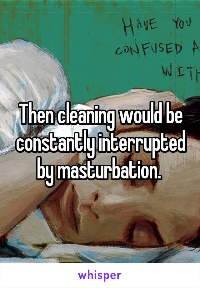 Then cleaning would be constantly interrupted by masturbation. 