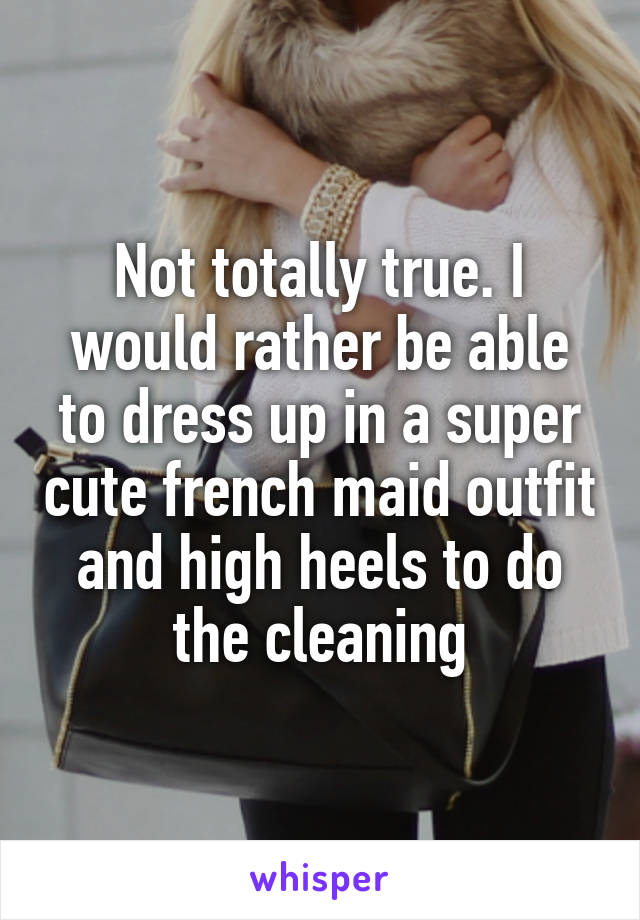 Not totally true. I would rather be able to dress up in a super cute french maid outfit and high heels to do the cleaning