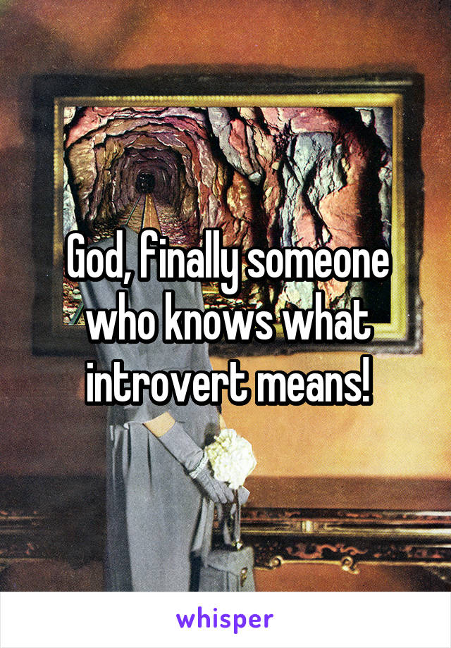 God, finally someone who knows what introvert means!