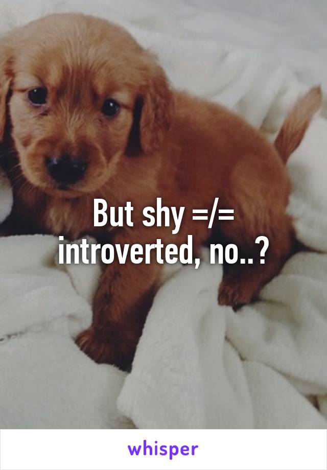 But shy =/= introverted, no..?