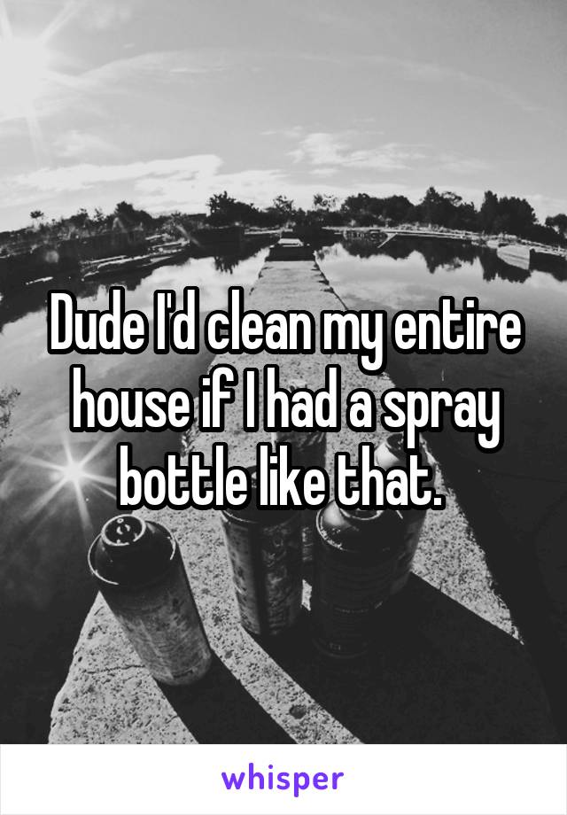 Dude I'd clean my entire house if I had a spray bottle like that. 