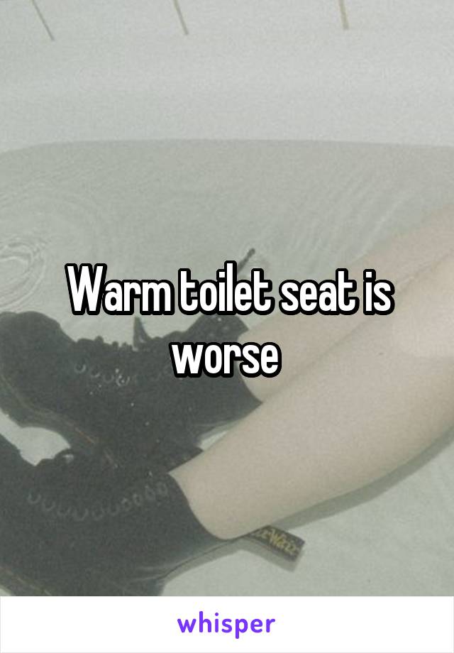 Warm toilet seat is worse 