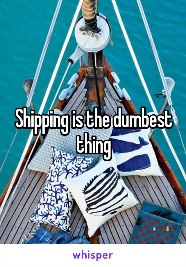 Shipping is the dumbest thing