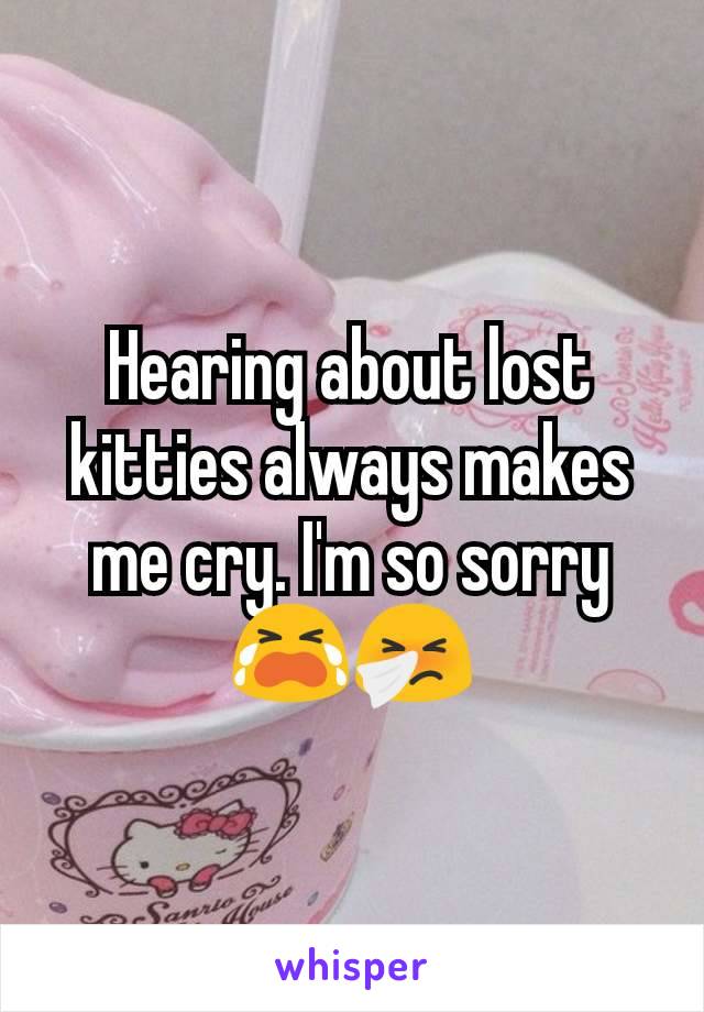 Hearing about lost kitties always makes me cry. I'm so sorry 😭🤧