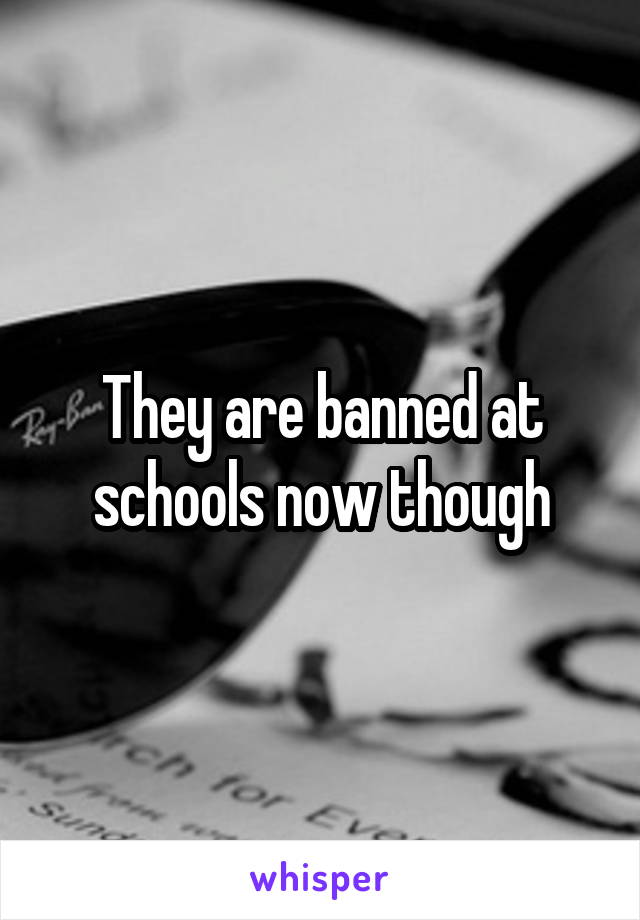 They are banned at schools now though