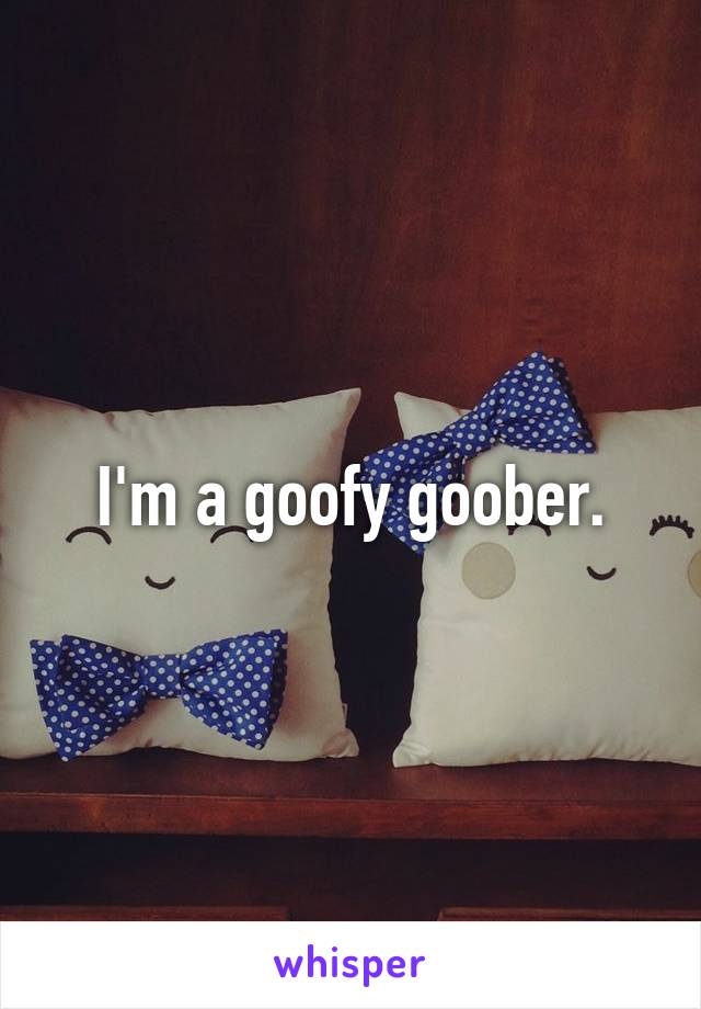 I'm a goofy goober.