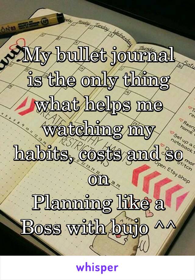 My bullet journal is the only thing what helps me watching my habits, costs and so on
Planning like a Boss with bujo ^^