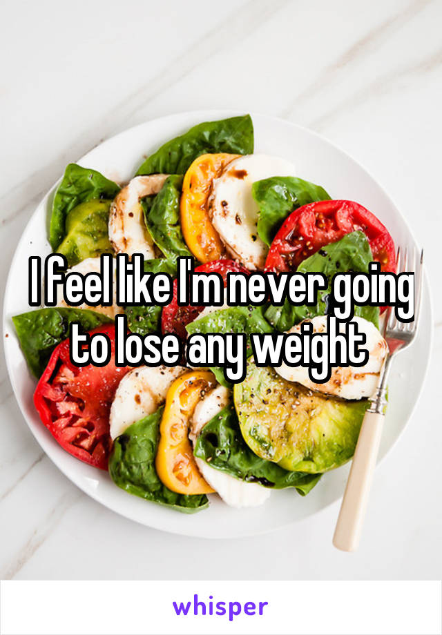 I feel like I'm never going to lose any weight 