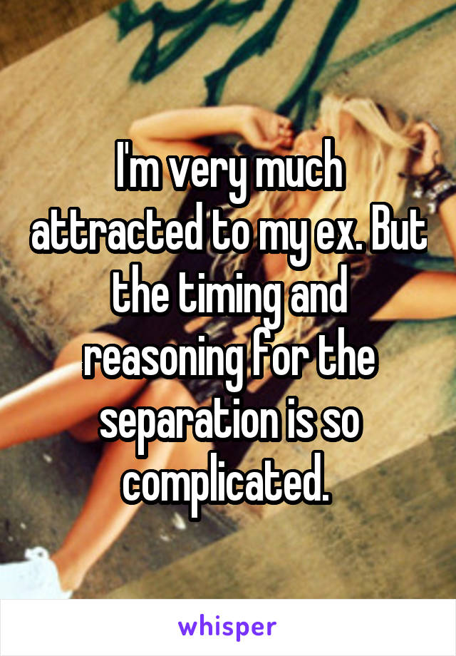 I'm very much attracted to my ex. But the timing and reasoning for the separation is so complicated. 