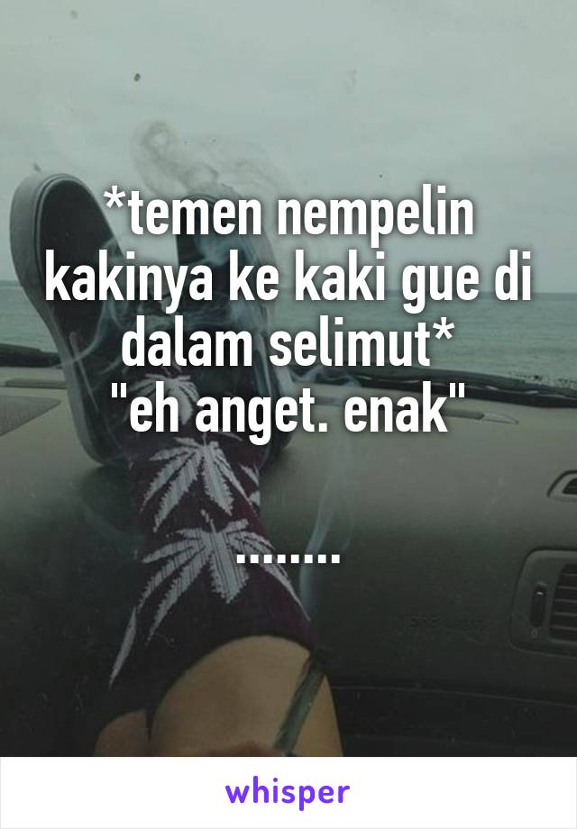 *temen nempelin kakinya ke kaki gue di dalam selimut*
"eh anget. enak"

........
