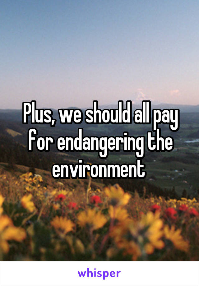 Plus, we should all pay for endangering the environment 