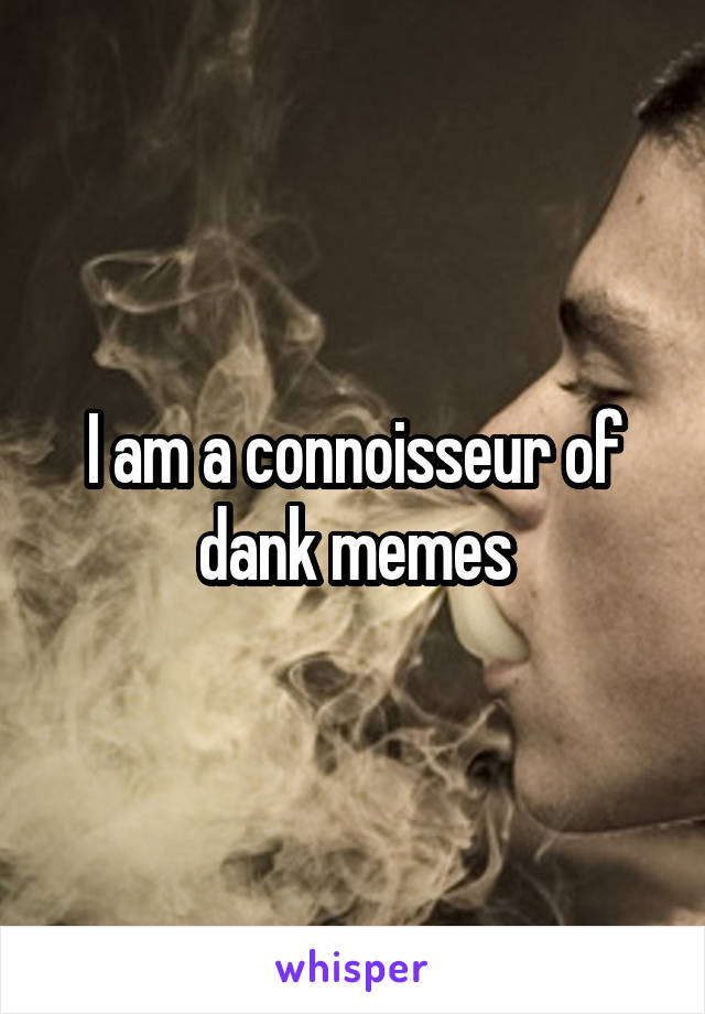 I am a connoisseur of dank memes