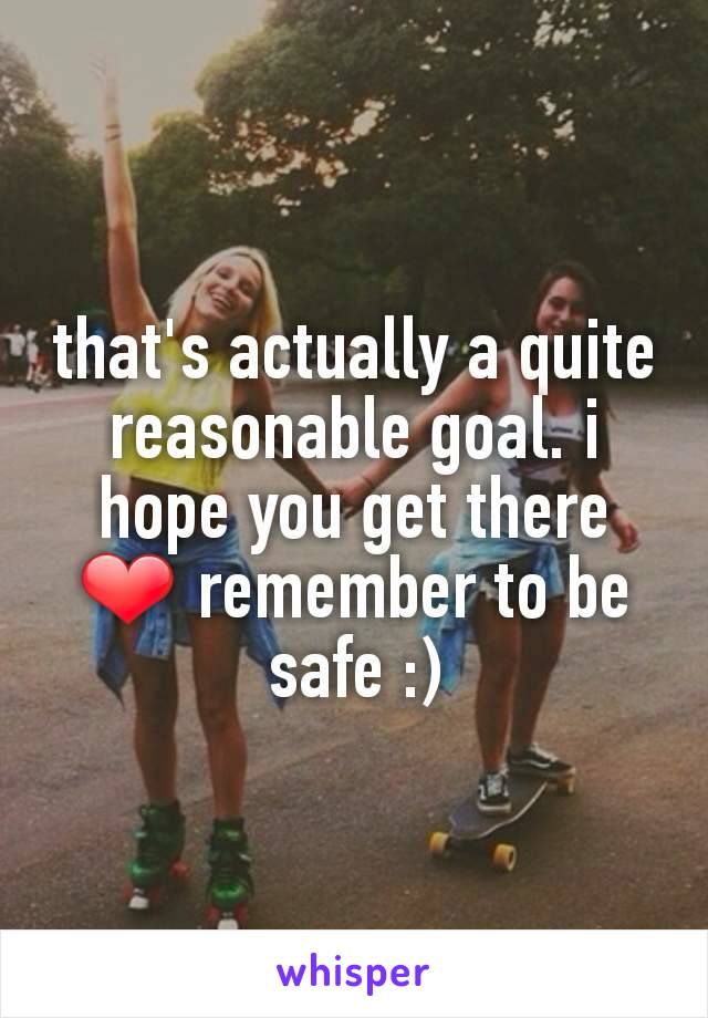 that's actually a quite reasonable goal. i hope you get there ❤ remember to be safe :)