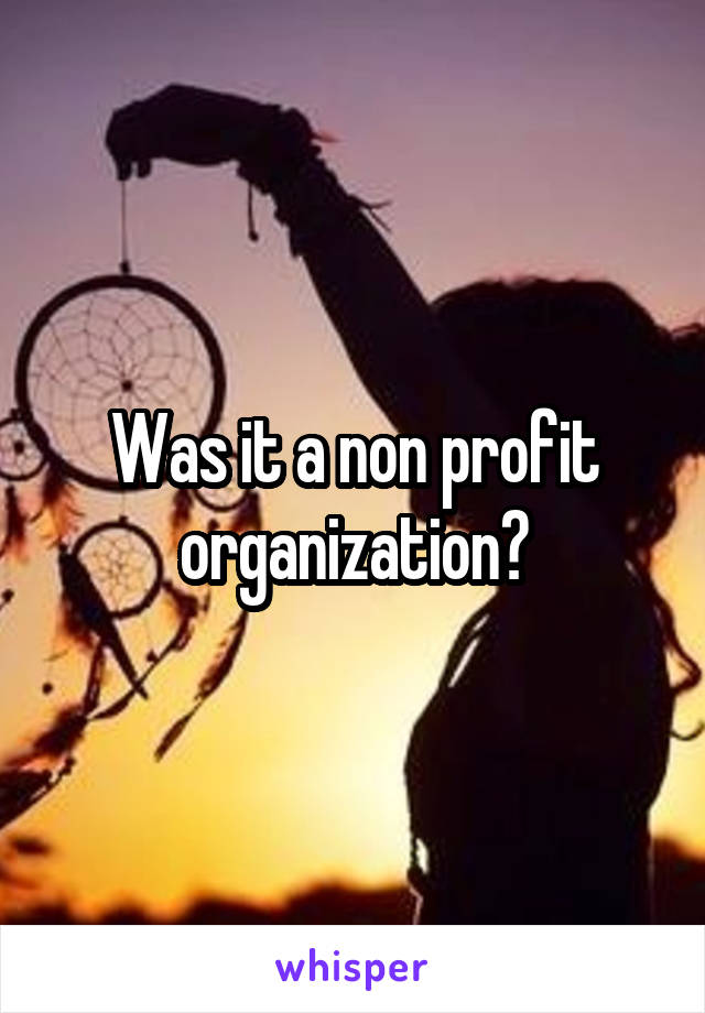 Was it a non profit organization?