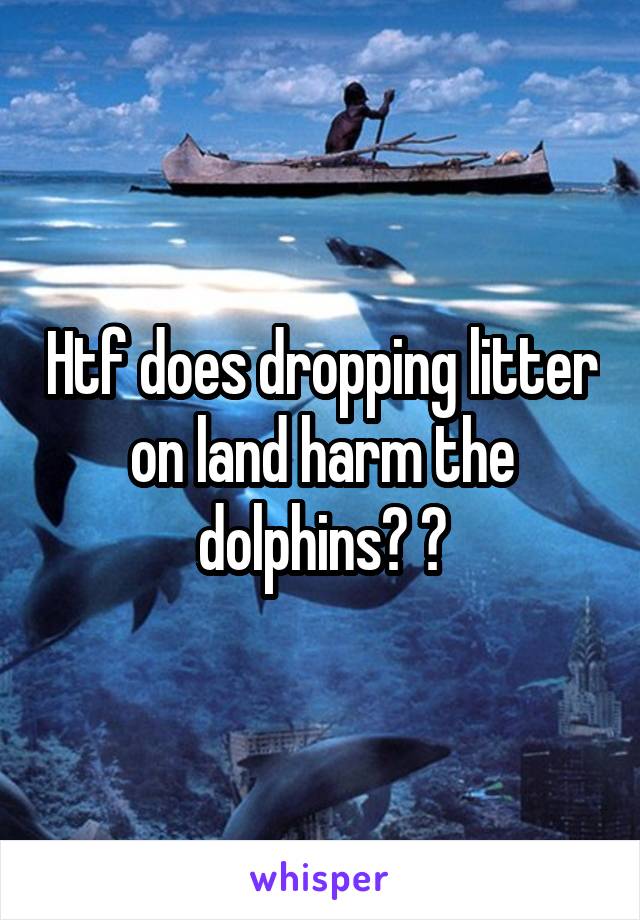 Htf does dropping litter on land harm the dolphins? ?