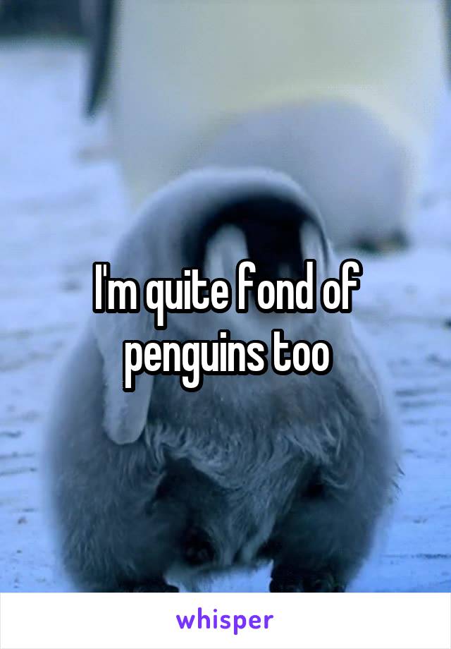 I'm quite fond of penguins too