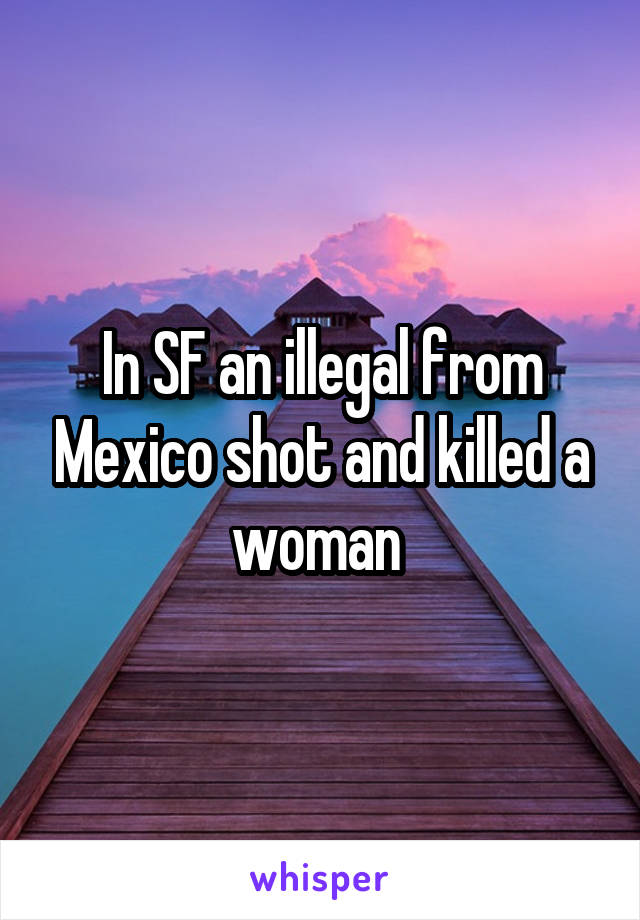 In SF an illegal from Mexico shot and killed a woman 