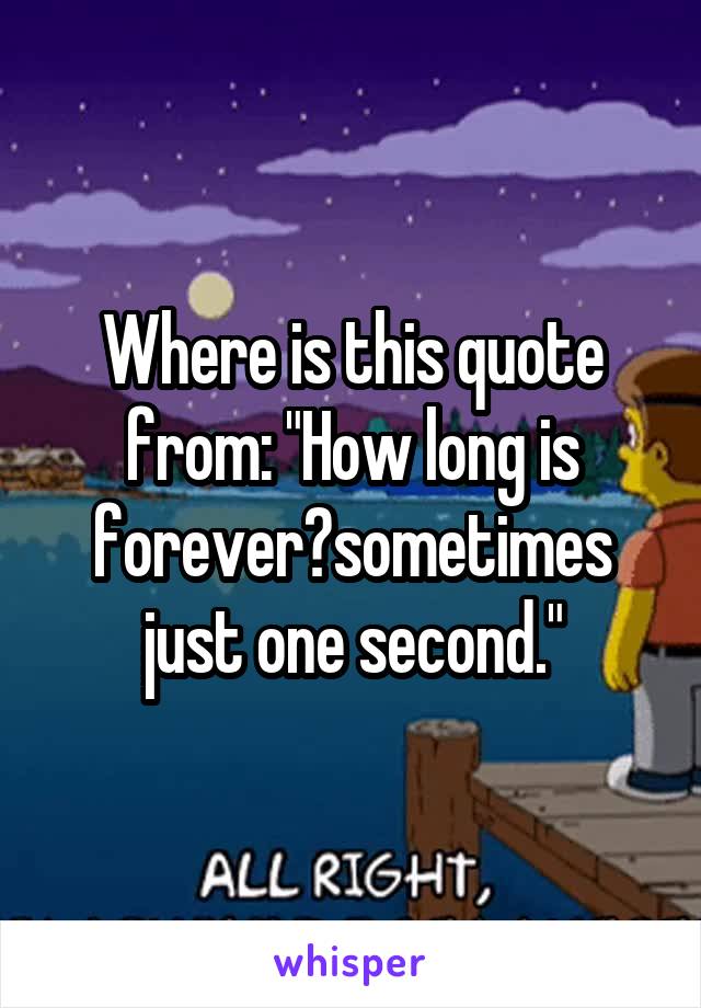 where-is-this-quote-from-how-long-is-forever-sometimes-just-one-second