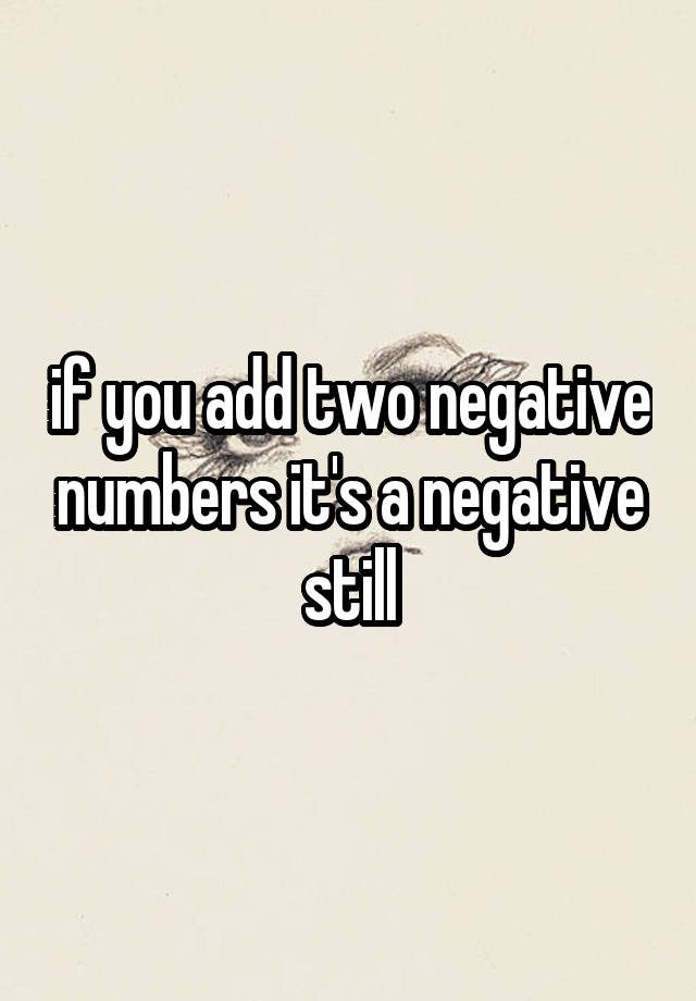 Do You Add Two Negative Numbers