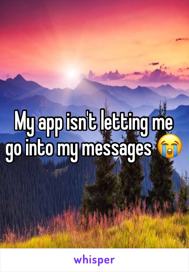 My app isn't letting me go into my messages 😭