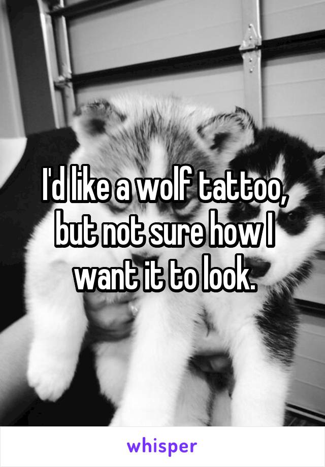 I'd like a wolf tattoo, but not sure how I want it to look.