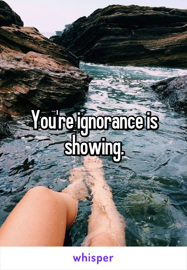 You're ignorance is showing.