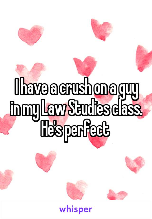 I have a crush on a guy in my Law Studies class. He's perfect 