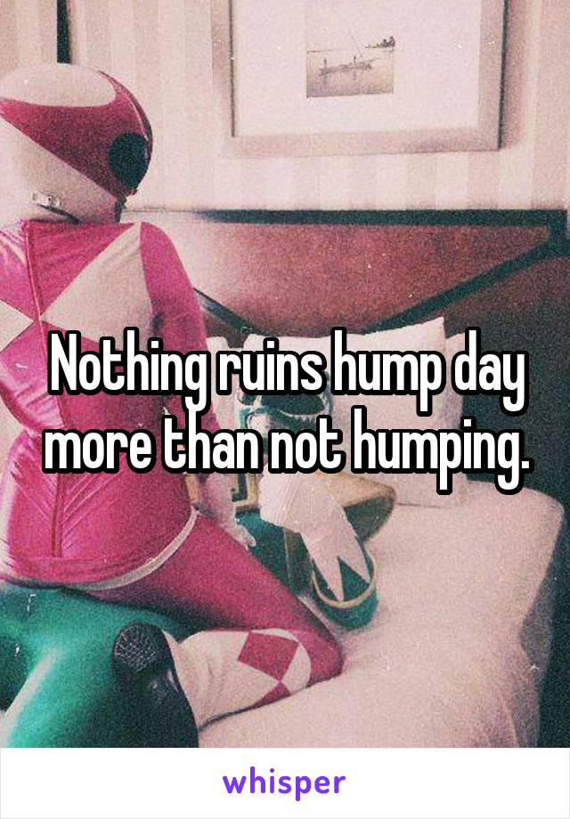 Nothing ruins hump day more than not humping.