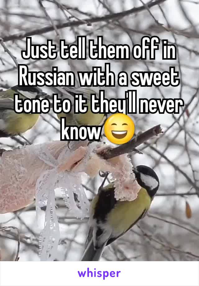 Just tell them off in Russian with a sweet tone to it they'll never know😄