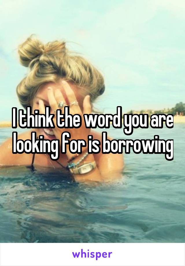 I think the word you are looking for is borrowing