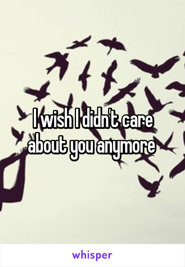 I wish I didn't care about you anymore 