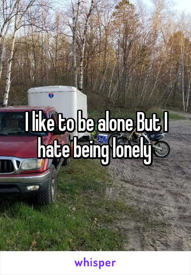 I like to be alone But I hate being lonely 