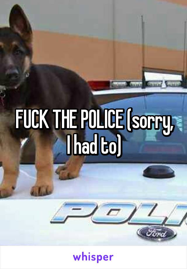 FUCK THE POLICE (sorry, I had to)