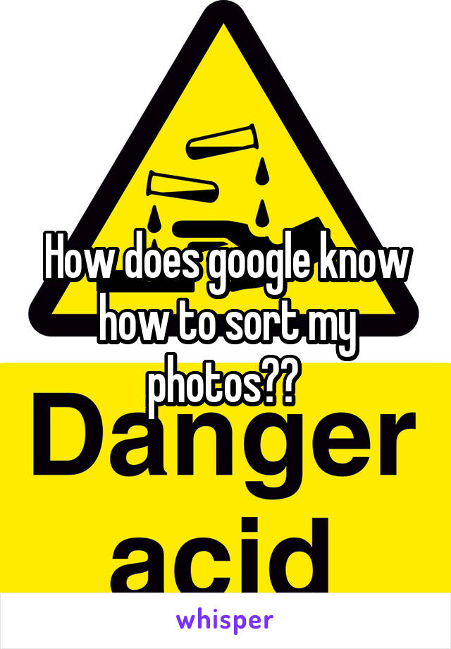 How does google know how to sort my photos?? 