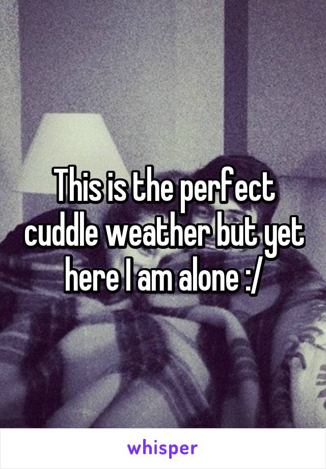 This is the perfect cuddle weather but yet here I am alone :/