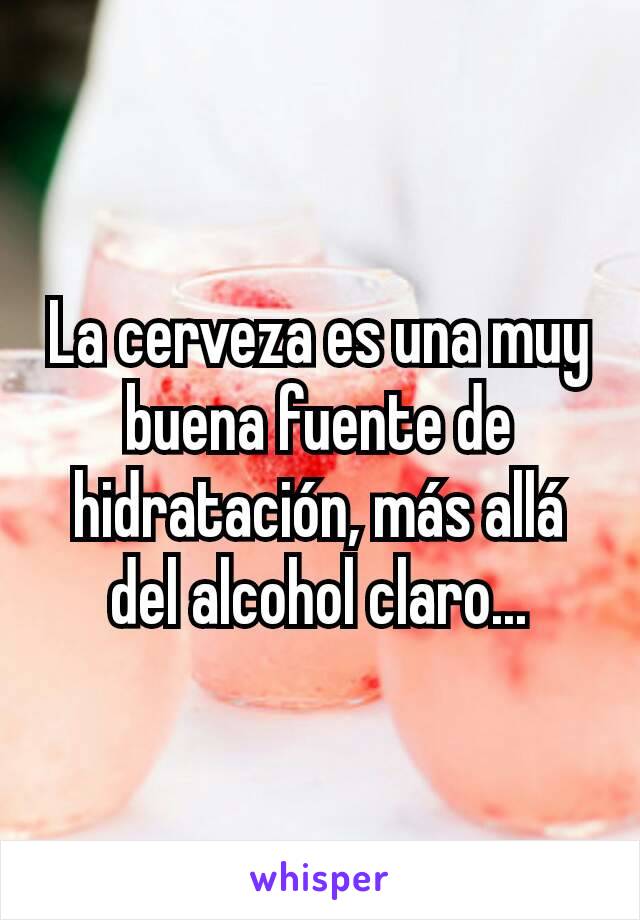 La cerveza es una muy buena fuente de hidratación, más allá del alcohol claro...