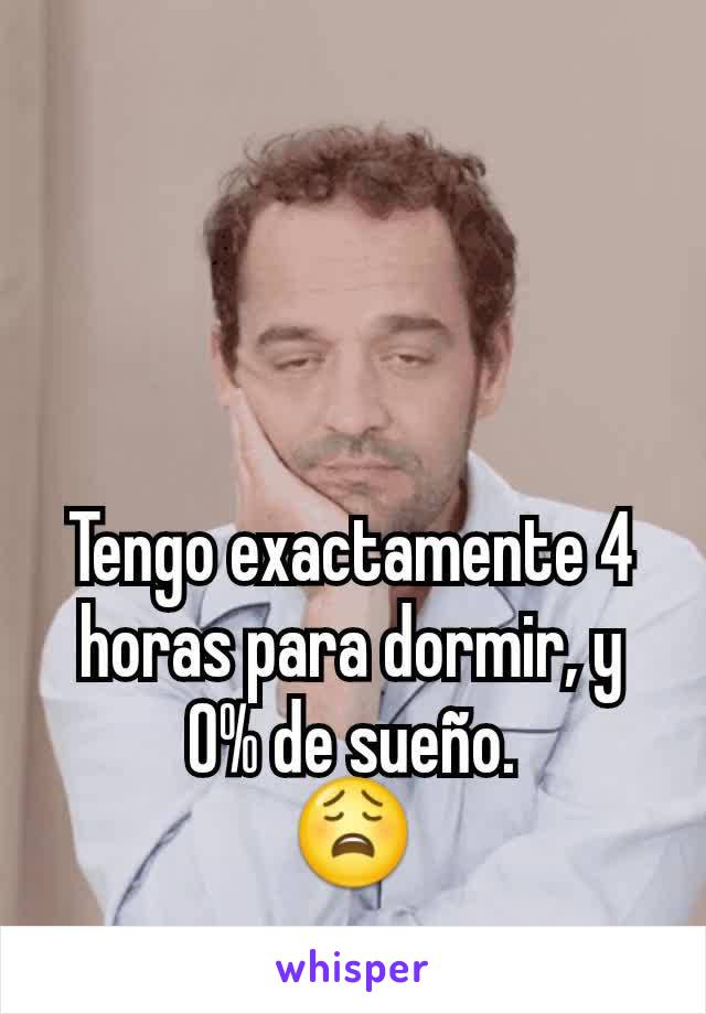 Tengo exactamente 4 horas para dormir, y 0% de sueño.
😩
