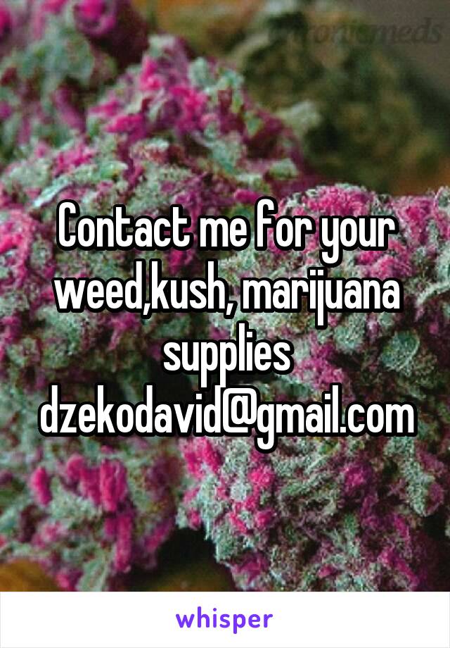 Contact me for your weed,kush, marijuana supplies dzekodavid@gmail.com