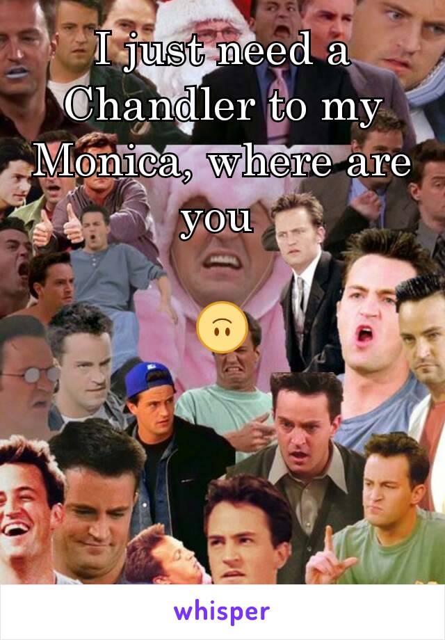 I just need a Chandler to my Monica, where are you 

🙃