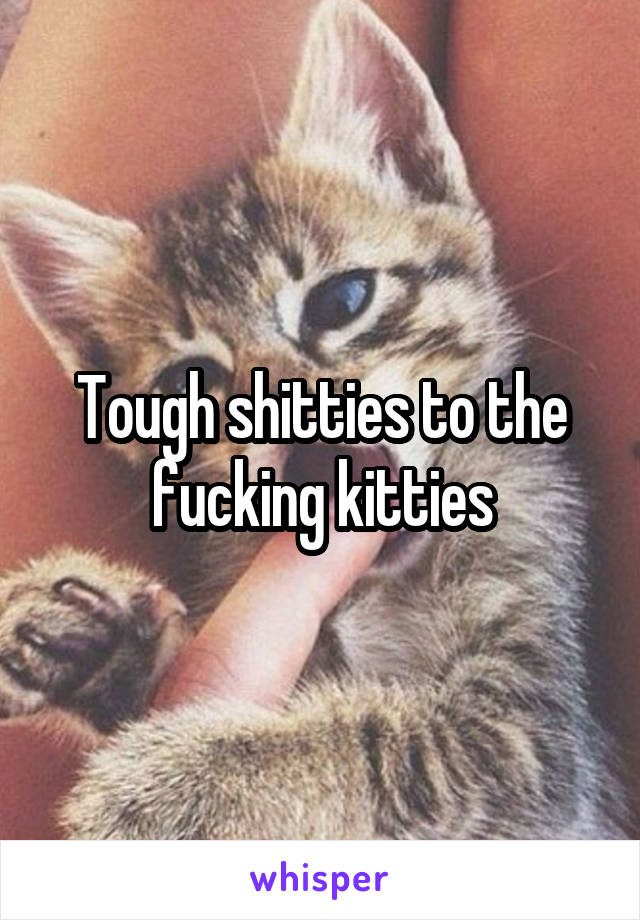 Tough shitties to the fucking kitties