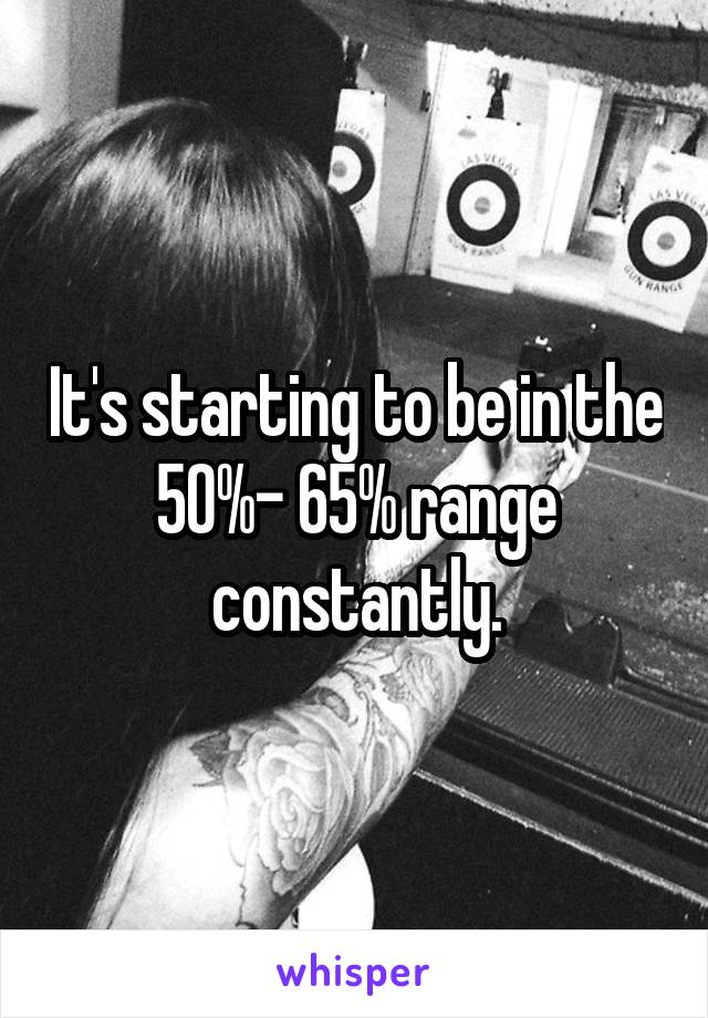 It's starting to be in the 50%- 65% range constantly.