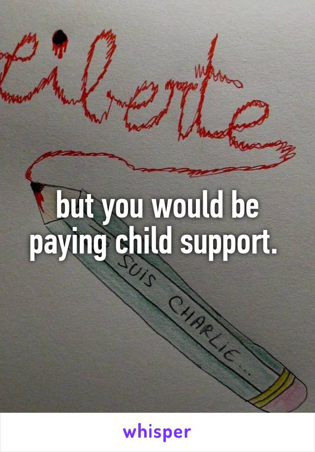 but you would be paying child support. 