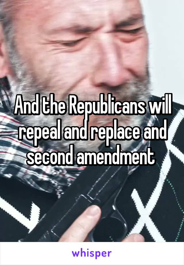 And the Republicans will repeal and replace and second amendment 