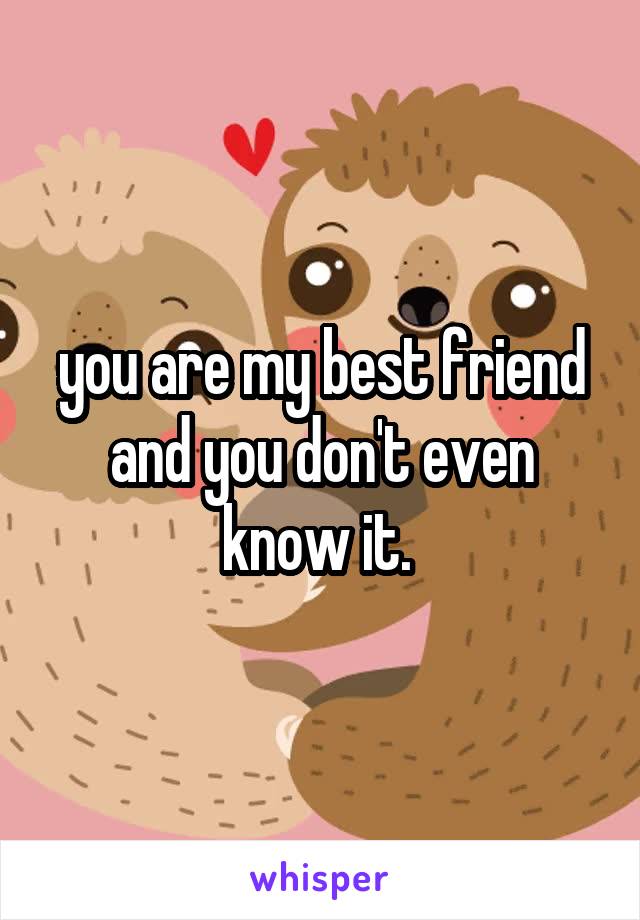  you are my best friend and you don't even know it. 