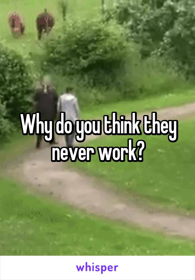 Why do you think they never work?